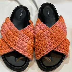 Inuikii Women's Vibrant Pink and Orange Sandals